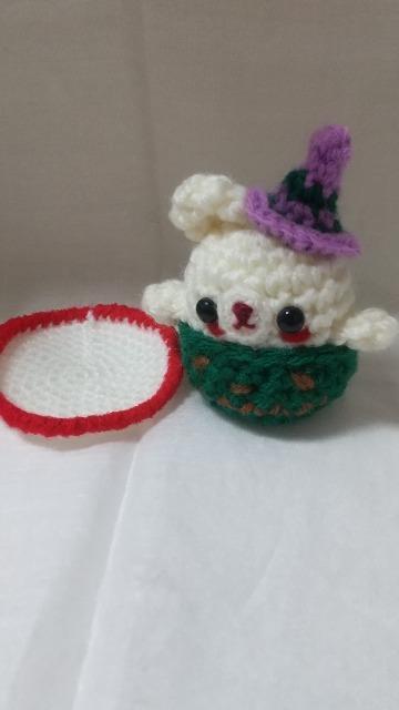 ハロウィンおばけかぼちゃ魔女ハットくま編みぐるみ(コスター付き) < ペット/手芸/園芸  ハロウィンおばけかぼちゃ魔女ハットくま編みぐるみ(コスター付き) < ペット/手芸/園芸の