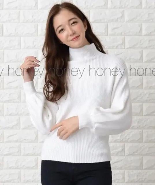 定価3,278円【新品未使用】ボトルネックバルーンスリーブニット●白ホワイト < 女性ファッション  定価3,278円【新品未使用】ボトルネックバルーンスリーブニット●白ホワイト < 女性ファッションの