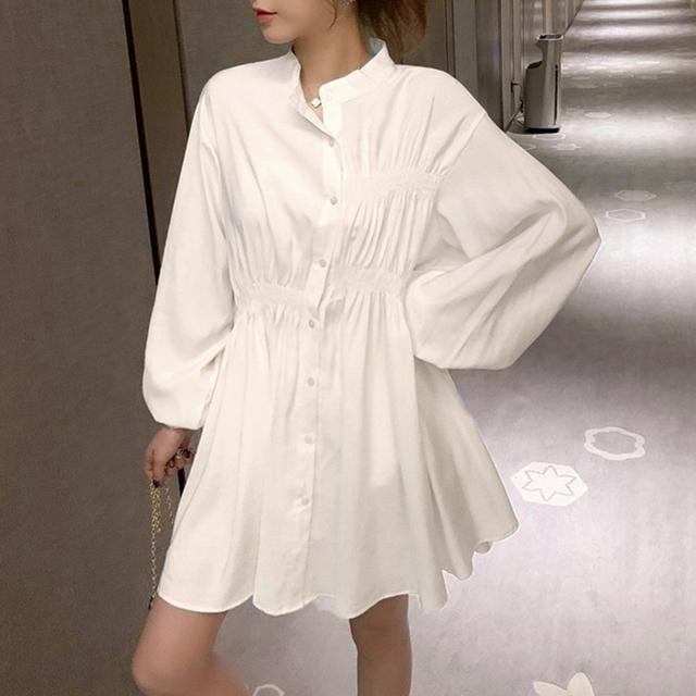 送料無料 新品 ウエストマーク シャツワンピース レディース チュニックワンピ 白 < 女性ファッション  送料無料 新品 ウエストマーク シャツワンピース レディース チュニックワンピ 白 < 女性ファッションの