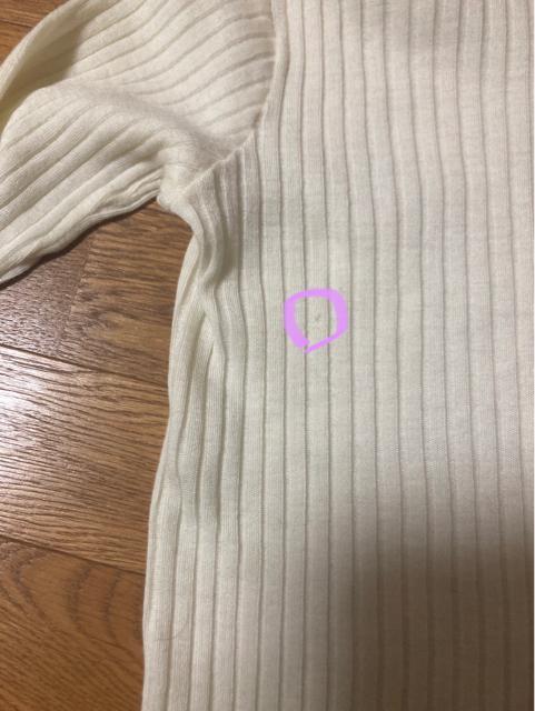 1449.リブカットソー☆白系/アイボリー☆サイズM程度☆難あり < 女性ファッション  1449.リブカットソー☆白系/アイボリー☆サイズM程度☆難あり < 女性ファッションの