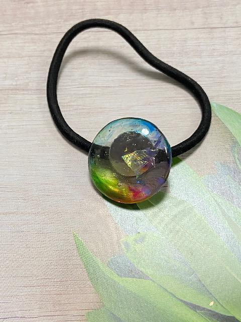 ハンドメイド レジンで作ったシャボン玉風のヘアゴム < 女性ファッション  ハンドメイド レジンで作ったシャボン玉風のヘアゴム < 女性ファッションの