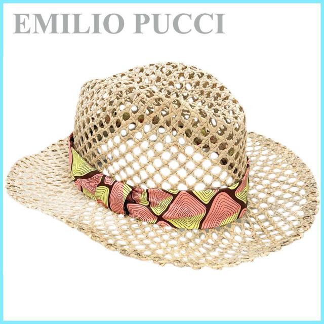 新品EMILIO PUCCIエミリオプッチTartucaプリント麦わら帽子( < ブランド 新品EMILIO PUCCIエミリオプッチTartucaプリント麦わら帽子( < ブランドの