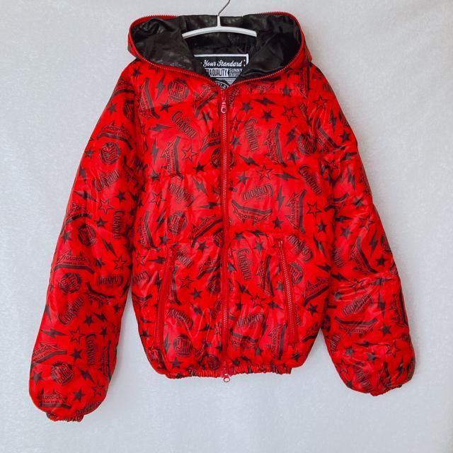 COANDLU 総柄 英字 ダウンジャケット ブルゾン ウエア フード付き F N2m < 女性ファッション  COANDLU 総柄 英字 ダウンジャケット ブルゾン ウエア フード付き F N2m  < 女性ファッションの