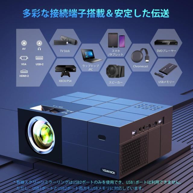 �v���W�F�N�^�[ ���^ 5GWiFi�u���ڑ� 4K�Ή� 1080P�t��HD �V��݂�� �z�[���v���W�F�N�^�[ �� �Ɠd/AV�� 