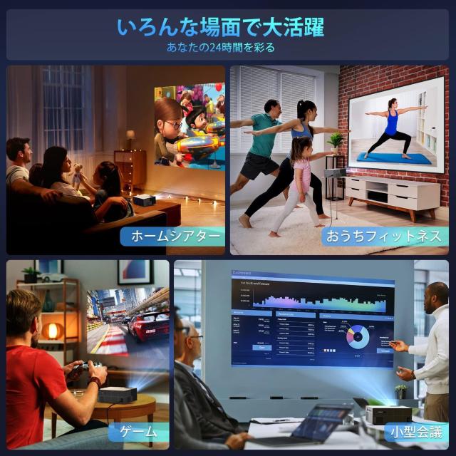 �v���W�F�N�^�[ ���^ 5GWiFi�u���ڑ� 4K�Ή� 1080P�t��HD �V��݂�� �z�[���v���W�F�N�^�[ �� �Ɠd/AV�� 