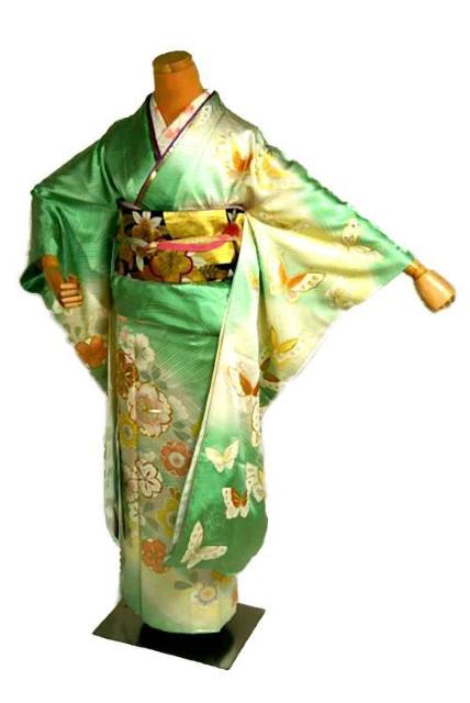 【最高級】新品同様 暈し染め 金彩 金駒シシュウ 立波花蝶文 振袖 身丈159cm 裄丈65.5cm T3471 < 女性ファッション  【最高級】新品同様 暈し染め 金彩 金駒シシュウ 立波花蝶文 振袖 身丈159cm 裄丈65.5cm T3471  < 女性ファッションの