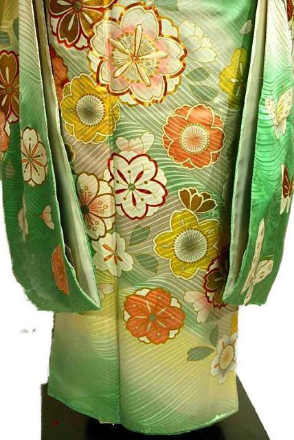【最高級】新品同様 暈し染め 金彩 金駒シシュウ 立波花蝶文 振袖 身丈159cm 裄丈65.5cm T3471 < 女性ファッション  【最高級】新品同様 暈し染め 金彩 金駒シシュウ 立波花蝶文 振袖 身丈159cm 裄丈65.5cm T3471 < 女性ファッションの