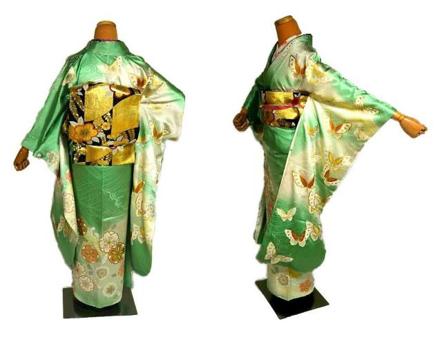 【最高級】新品同様 暈し染め 金彩 金駒シシュウ 立波花蝶文 振袖 身丈159cm 裄丈65.5cm T3471 < 女性ファッション  【最高級】新品同様 暈し染め 金彩 金駒シシュウ 立波花蝶文 振袖 身丈159cm 裄丈65.5cm T3471 < 女性ファッションの