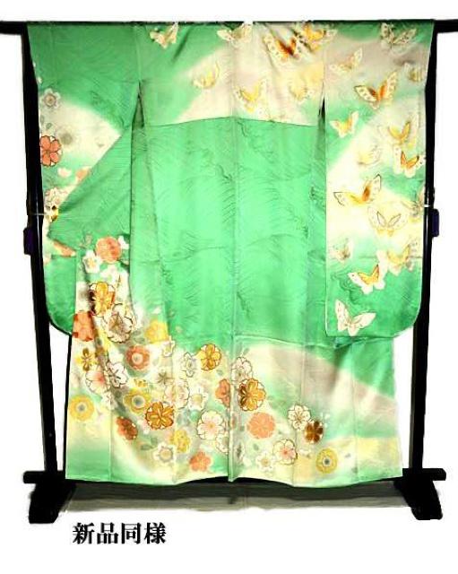 【最高級】新品同様 暈し染め 金彩 金駒シシュウ 立波花蝶文 振袖 身丈159cm 裄丈65.5cm T3471 < 女性ファッション  【最高級】新品同様 暈し染め 金彩 金駒シシュウ 立波花蝶文 振袖 身丈159cm 裄丈65.5cm T3471 < 女性ファッションの