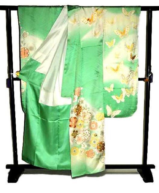 【最高級】新品同様 暈し染め 金彩 金駒シシュウ 立波花蝶文 振袖 身丈159cm 裄丈65.5cm T3471 < 女性ファッション  【最高級】新品同様 暈し染め 金彩 金駒シシュウ 立波花蝶文 振袖 身丈159cm 裄丈65.5cm T3471 < 女性ファッションの