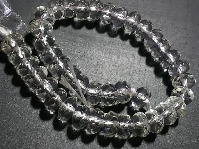 天然石★水晶 6mmロンデルカット 半連 < 女性アクセサリー/時計  天然石★水晶 6mmロンデルカット 半連  < 女性アクセサリー/時計の