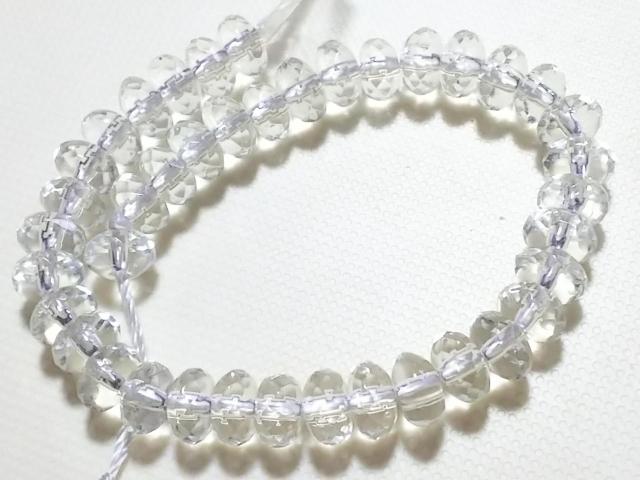 天然石★水晶 6mmロンデルカット 半連 < 女性アクセサリー/時計  天然石★水晶 6mmロンデルカット 半連 < 女性アクセサリー/時計の