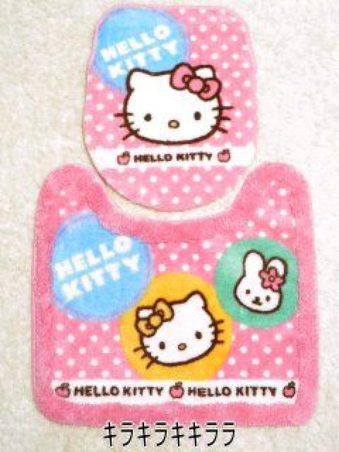 《New》キティちゃん★トイレマット&トイレカバー(洋式・2点セット) < インテリア/ライフ 《New》キティちゃん★トイレマット&トイレカバー(洋式・2点セット) < インテリア/ライフの