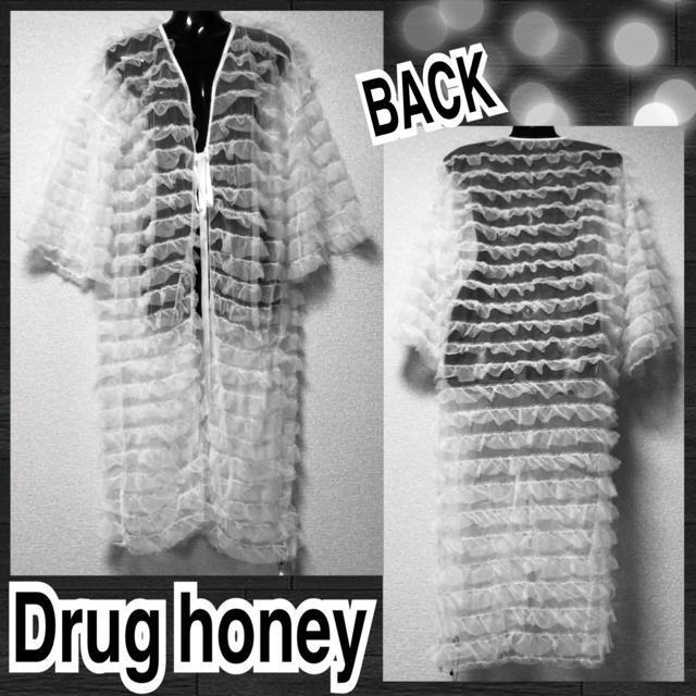【新品/Drug honey】フリル付メッシュロング丈シアーカーデ < ブランド  【新品/Drug honey】フリル付メッシュロング丈シアーカーデ  < ブランドの