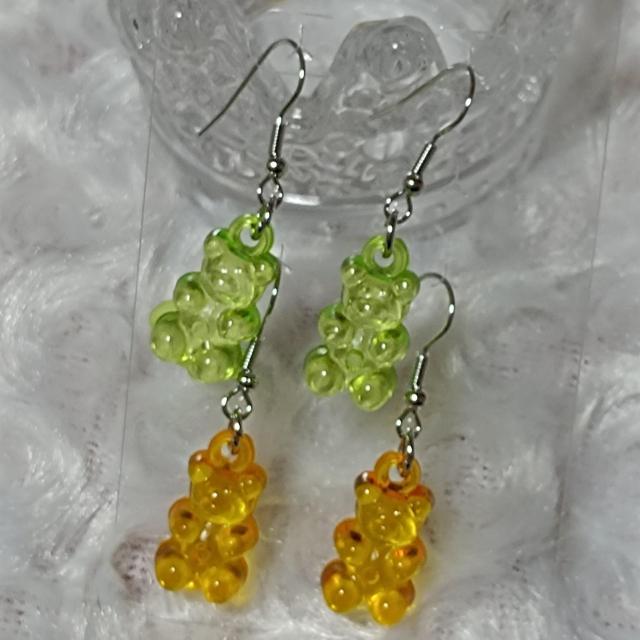 新品★可愛いベアフックピアス/オレンジ+ライトグリーン < 女性アクセサリー/時計  新品★可愛いベアフックピアス/オレンジ+ライトグリーン < 女性アクセサリー/時計の
