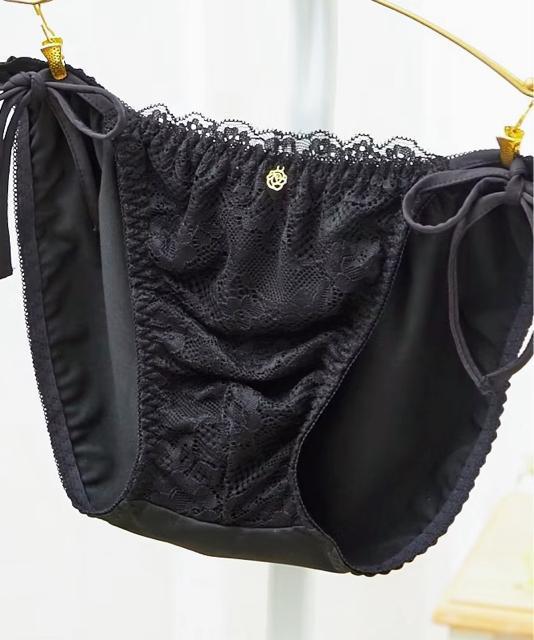 Lサイズ!2枚組!光沢感!黒×魅惑のレース!男性用!脇!紐リボン(調整縛り出来ます)ショーツ!ブリーフ!男性用立体ショーツ! < 女性ファッション  Lサイズ!2枚組!光沢感!黒×魅惑のレース!男性用!脇!紐リボン(調整縛り出来ます)ショーツ!ブリーフ!男性用立体ショーツ! < 女性ファッションの