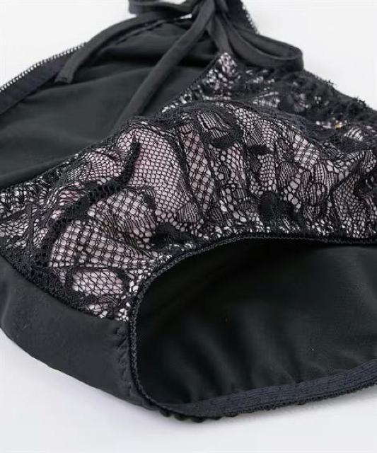 Lサイズ!2枚組!光沢感!黒×魅惑のレース!男性用!脇!紐リボン(調整縛り出来ます)ショーツ!ブリーフ!男性用立体ショーツ! < 女性ファッション  Lサイズ!2枚組!光沢感!黒×魅惑のレース!男性用!脇!紐リボン(調整縛り出来ます)ショーツ!ブリーフ!男性用立体ショーツ! < 女性ファッションの