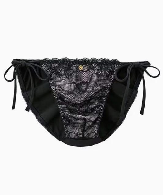 Lサイズ!2枚組!光沢感!黒×魅惑のレース!男性用!脇!紐リボン(調整縛り出来ます)ショーツ!ブリーフ!男性用立体ショーツ! < 女性ファッション  Lサイズ!2枚組!光沢感!黒×魅惑のレース!男性用!脇!紐リボン(調整縛り出来ます)ショーツ!ブリーフ!男性用立体ショーツ! < 女性ファッションの