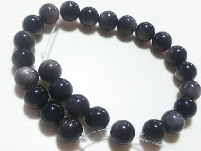 天然石★シルバーオプシディアン 8mm 半連 < 女性アクセサリー/時計  天然石★シルバーオプシディアン 8mm 半連 < 女性アクセサリー/時計の