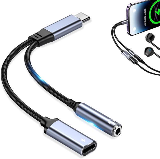2in1Type-CCzWbN ϊA_v^[USB-C to 3.5mmI[fBI[dA_v^ DAC Hi-Fi   Ɠd/AV 