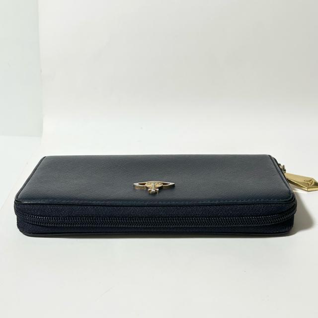 Vivienne Westwood ヴィヴィアン・ウエストウッド サフィアーノ レザー ラウンドファスナー 長財布 ネイビー < ブランド Vivienne Westwood ヴィヴィアン・ウエストウッド サフィアーノ レザー ラウンドファスナー 長財布 ネイビー < ブランドの