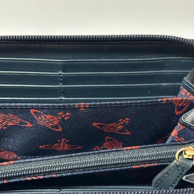 Vivienne Westwood ヴィヴィアン・ウエストウッド サフィアーノ レザー ラウンドファスナー 長財布 ネイビー < ブランド Vivienne Westwood ヴィヴィアン・ウエストウッド サフィアーノ レザー ラウンドファスナー 長財布 ネイビー < ブランドの