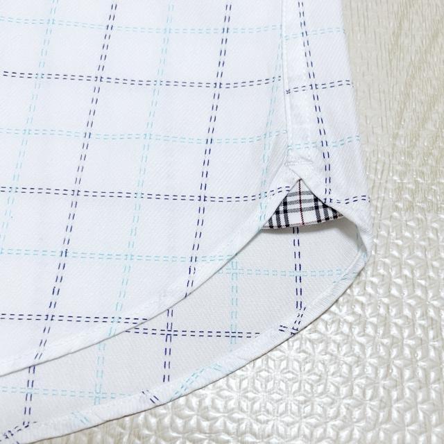 【美品】マス目柄 長袖シャツ/M/白/BURBERRY BLACK LABEL/コットン100% < 男性ファッション  【美品】マス目柄 長袖シャツ/M/白/BURBERRY BLACK LABEL/コットン100% < 男性ファッションの