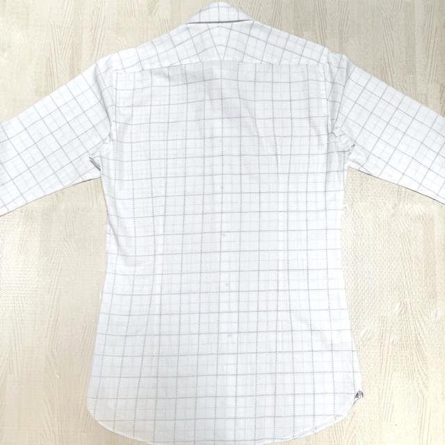 【美品】マス目柄 長袖シャツ/M/白/BURBERRY BLACK LABEL/コットン100% < 男性ファッション  【美品】マス目柄 長袖シャツ/M/白/BURBERRY BLACK LABEL/コットン100% < 男性ファッションの