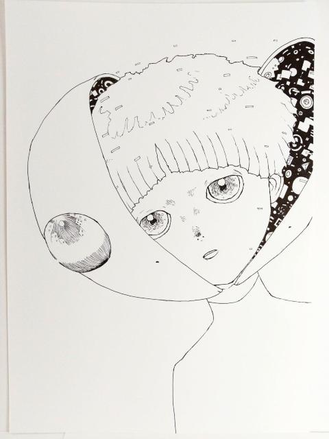 オリジナルイラスト 手描きイラスト グレイ ハンドメイド 絵 モノクロ アナログ 宇宙人 GREY アート 原画 自作 白黒 < アニメ/コミック/キャラクター  オリジナルイラスト 手描きイラスト グレイ ハンドメイド 絵 モノクロ アナログ 宇宙人 GREY アート 原画 自作 白黒  < アニメ/コミック/キャラクターの