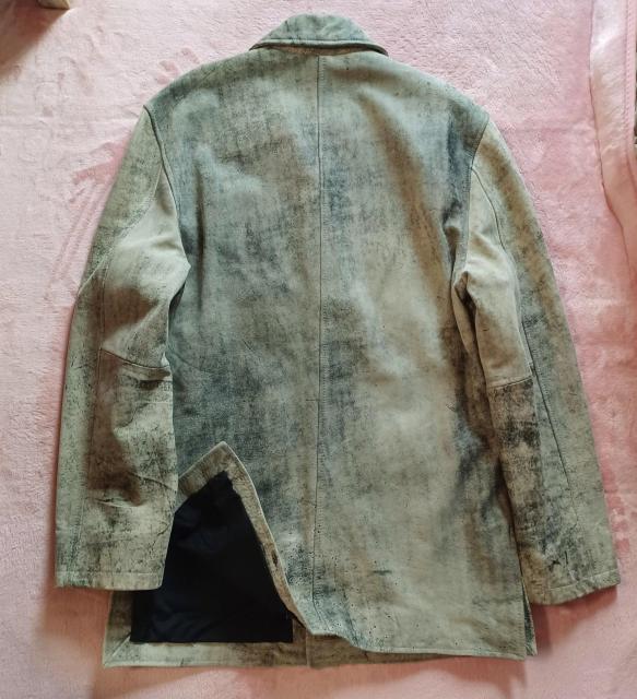 お洒落☆グレージュベージュ黒タイダイひび割れ風ヴィンテージ加工★イケおじお兄系カッコよ♪牛本革テーラードカラー長袖レザージャケット < 男性ファッション  お洒落☆グレージュベージュ黒タイダイひび割れ風ヴィンテージ加工★イケおじお兄系カッコよ♪牛本革テーラードカラー長袖レザージャケット < 男性ファッションの