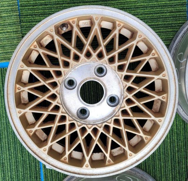 当時物☆日産 純正 アルミ 15インチ 6.0J +45 PCD114.3 4H φ66mm ホイールのみ 4本セット ランエボ1 < 自動車/バイク 当時物☆日産 純正 アルミ 15インチ 6.0J +45 PCD114.3 4H φ66mm ホイールのみ 4本セット ランエボ1 < 自動車/バイク
