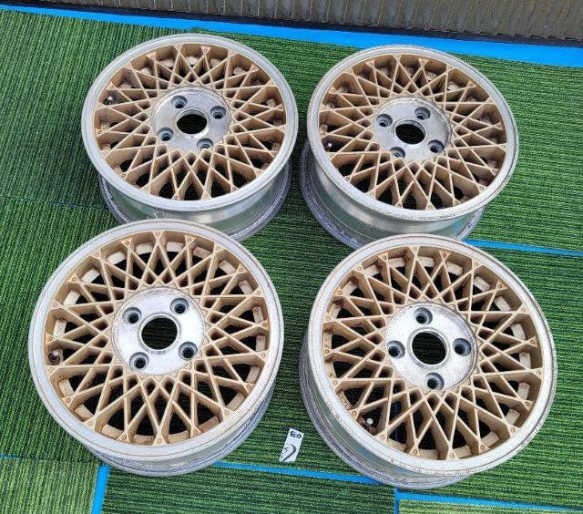 当時物☆日産 純正 アルミ 15インチ 6.0J +45 PCD114.3 4H φ66mm ホイールのみ 4本セット ランエボ1 < 自動車/バイク 当時物☆日産 純正 アルミ 15インチ 6.0J +45 PCD114.3 4H φ66mm ホイールのみ 4本セット ランエボ1 < 自動車/バイク