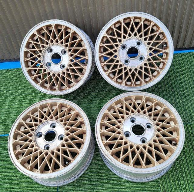 当時物☆日産 純正 アルミ 15インチ 6.0J +45 PCD114.3 4H φ66mm ホイールのみ 4本セット ランエボ1 < 自動車/バイク 当時物☆日産 純正 アルミ 15インチ 6.0J +45 PCD114.3 4H φ66mm ホイールのみ 4本セット ランエボ1 < 自動車/バイク