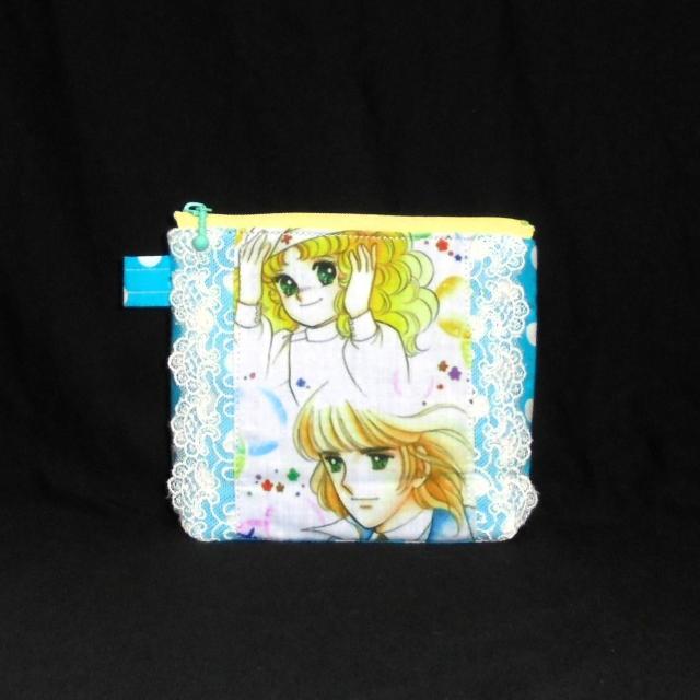 ◆キャンディキャンディ◆青白ドット・レース◆両面同柄ファスナーポーチ【ミニ】 < 女性ファッション  ◆キャンディキャンディ◆青白ドット・レース◆両面同柄ファスナーポーチ【ミニ】  < 女性ファッションの