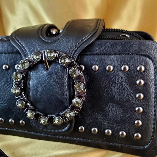 込み★ゴシックスタイルチェーン&ラインストーン2wayバッグ★黒★ < 女性ファッション  込み★ゴシックスタイルチェーン&ラインストーン2wayバッグ★黒★ < 女性ファッションの