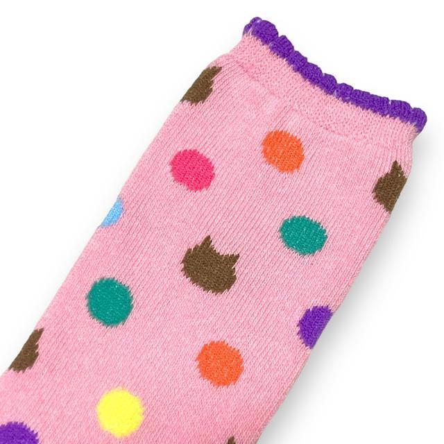 【新品/9〜15cm】猫×ドット柄ソックス☆2足セット/ピンク < キッズ/ベビー  【新品/9〜15cm】猫×ドット柄ソックス☆2足セット/ピンク < キッズ/ベビーの