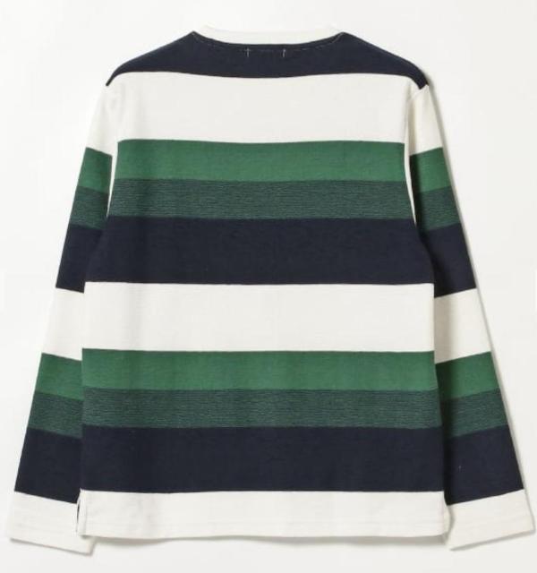 メンズ クレープ ボーダー クルーネック カットソー < 男性ファッション  メンズ クレープ ボーダー クルーネック カットソー < 男性ファッションの