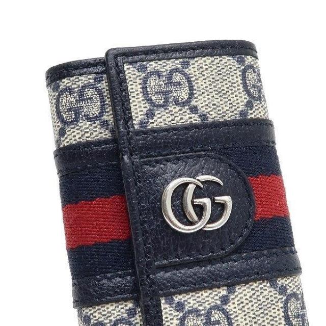 ◆ 本物 美品 ◆ GUCCI グッチ オフィディア 6連キーケース ウェブ シェリー ネイビー 保存袋 箱 人気 603732 < ブランド  ◆ 本物 美品 ◆ GUCCI グッチ オフィディア 6連キーケース ウェブ シェリー ネイビー 保存袋 箱 人気 603732 < ブランドの