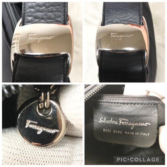 【良品】Salvatore Ferragamo ショルダーバッグ ワンショルダー ブラック 黒 ナイロン < ブランド  【良品】Salvatore Ferragamo ショルダーバッグ ワンショルダー ブラック 黒 ナイロン < ブランドの