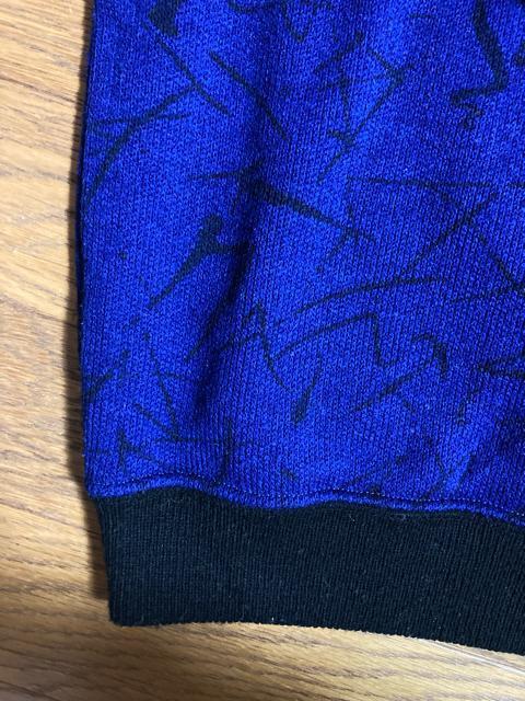 2082.五分袖ニットトップス☆ブルー系柄物☆サイズM < 女性ファッション 2082.五分袖ニットトップス☆ブルー系柄物☆サイズM < 女性ファッションの