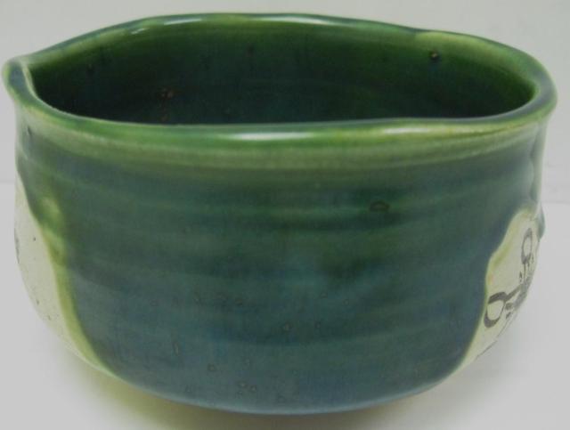 極美品 魯山人先生作 青織部 茶碗 陶々庵 八十二寿 茶器 茶道具 お茶碗 