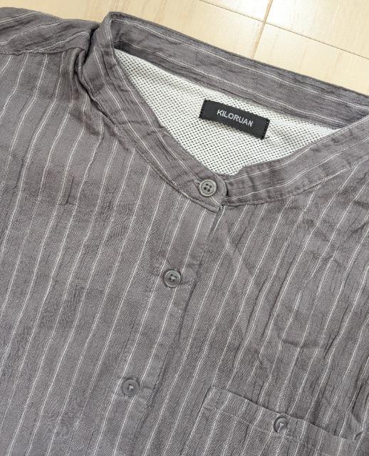 3L★KILORUAN★背中メッシュ★ワッシャー加工バンドカラーシャツ★新品 < 女性ファッション 3L★KILORUAN★背中メッシュ★ワッシャー加工バンドカラーシャツ★新品 < 女性ファッションの
