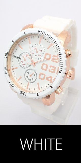 ★NEW★ビックフェース★ラバーベルトモデル時計★WHT < 男性アクセサリー/時計  ★NEW★ビックフェース★ラバーベルトモデル時計★WHT < 男性アクセサリー/時計の