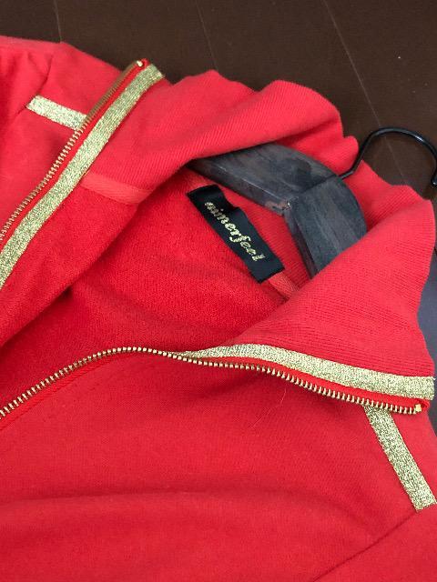 新品〈aimerfeel〉エメフィール ジップアップスウェットジャケ ハーフスリーブ(Mサイズ)RED < 女性ファッション  新品〈aimerfeel〉エメフィール ジップアップスウェットジャケ ハーフスリーブ(Mサイズ)RED < 女性ファッションの