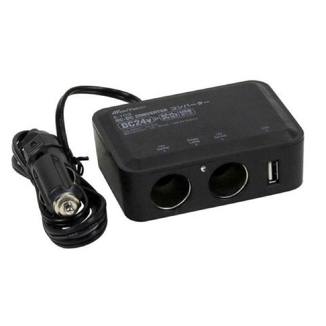 メルテック 車載用 DCDCコンバーター デコデコ 2way(USB&アクセサリーソケット) DC24V < 自動車/バイク メルテック 車載用 DCDCコンバーター デコデコ 2way(USB&アクセサリーソケット) DC24V < 自動車/バイク