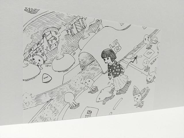オリジナルイラスト 手描きイラスト どこか ハンドメイド 絵 モノクロ 原画 アナログ 自作 illustration art < アニメ/コミック/キャラクター  オリジナルイラスト 手描きイラスト どこか ハンドメイド 絵 モノクロ 原画 アナログ 自作 illustration art < アニメ/コミック/キャラクターの
