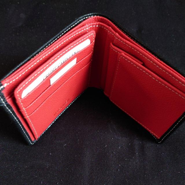 二つ折り財布 BLACK?RED < 男性ファッション  二つ折り財布 BLACK?RED < 男性ファッションの