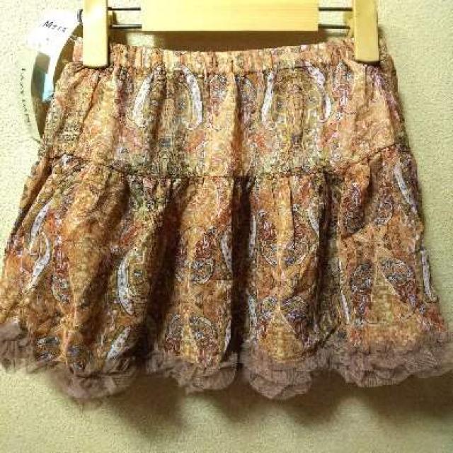 LAZY DAISY新品タグ付★シフォン2段ティアードミニオレンジ系 < 女性ファッション  LAZY DAISY新品タグ付★シフォン2段ティアードミニオレンジ系 < 女性ファッションの