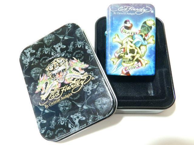 【エドハーディー】〈スカル Death or Glory 〉ターボガスライター ケース付 < ブランド 【エドハーディー】〈スカル Death or Glory 〉ターボガスライター ケース付 < ブランドの
