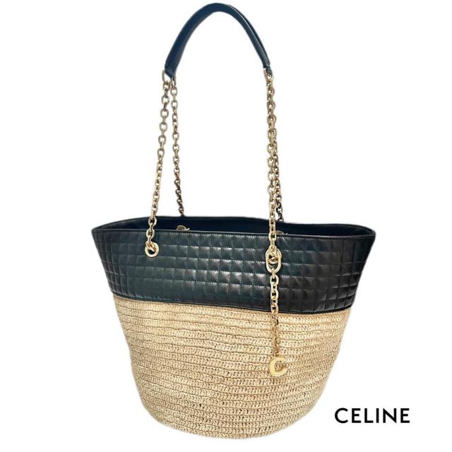新品セリーヌ ララフィア×革 Cチャーム かごバッグ CELINE < ブランド 新品セリーヌ ララフィア×革 Cチャーム かごバッグ CELINE < ブランドの
